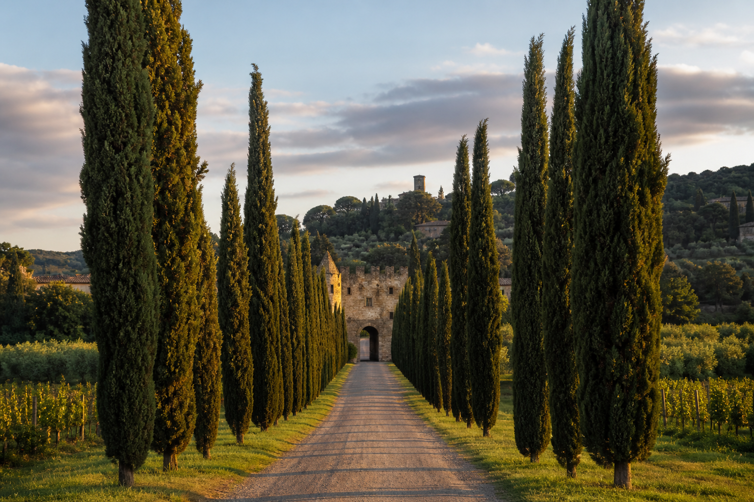 Viale dei Cipressi che conduce al borgo di Bolgheri