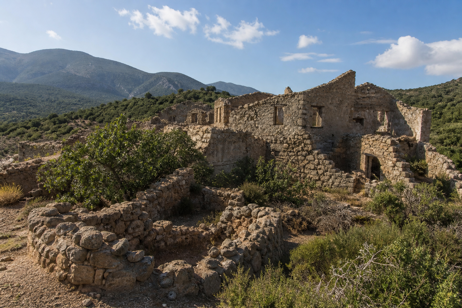 Rocca San Silvestro e resti del villaggio minerario medievale nella vegetazione