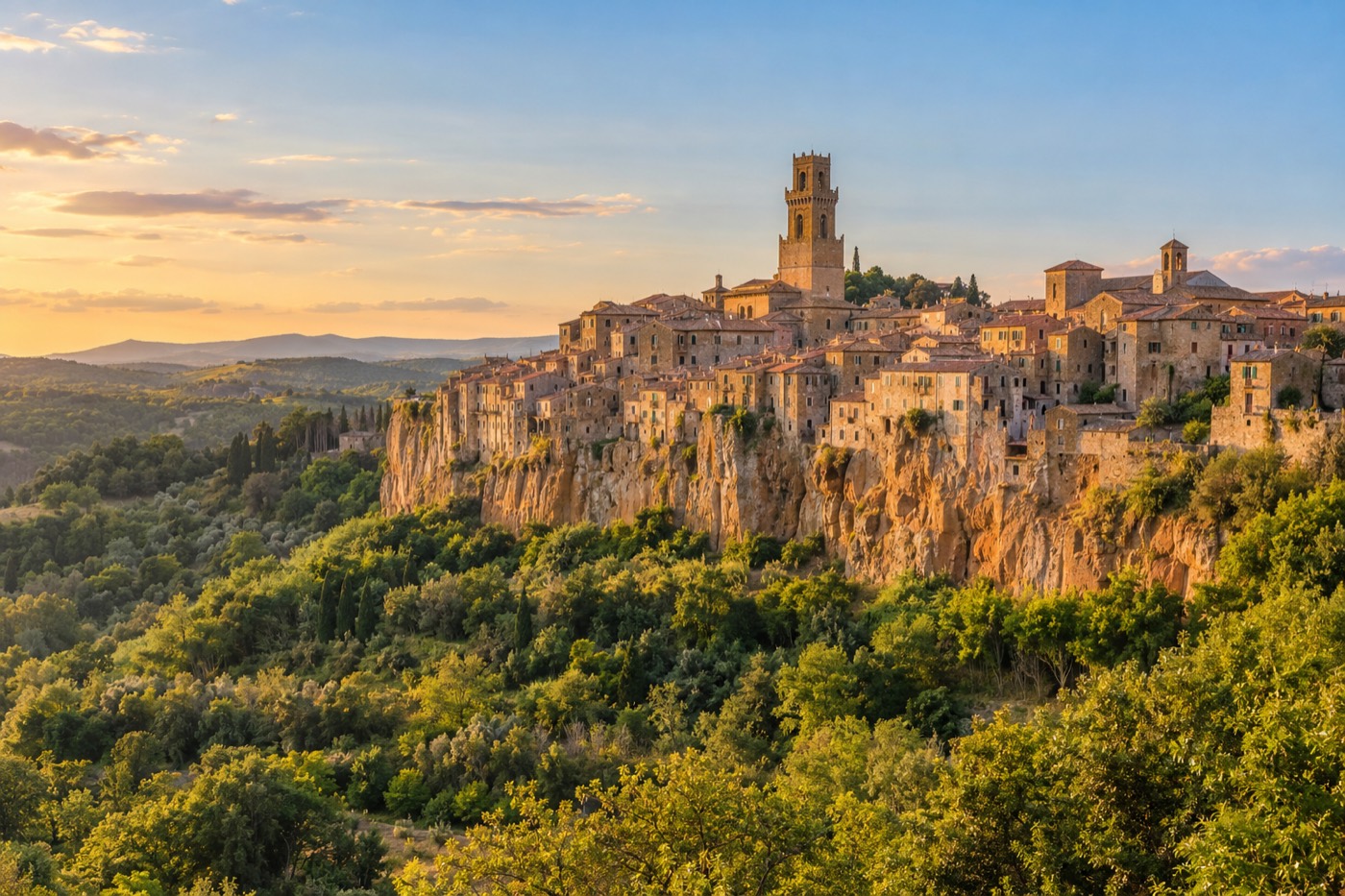 Panorama di Pitigliano, borgo di tufo nella Maremma toscana
